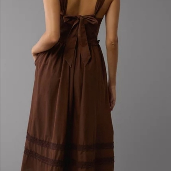 American Eagle Outfitters Dresses Elegant Brown Corset Midi Dress — free download